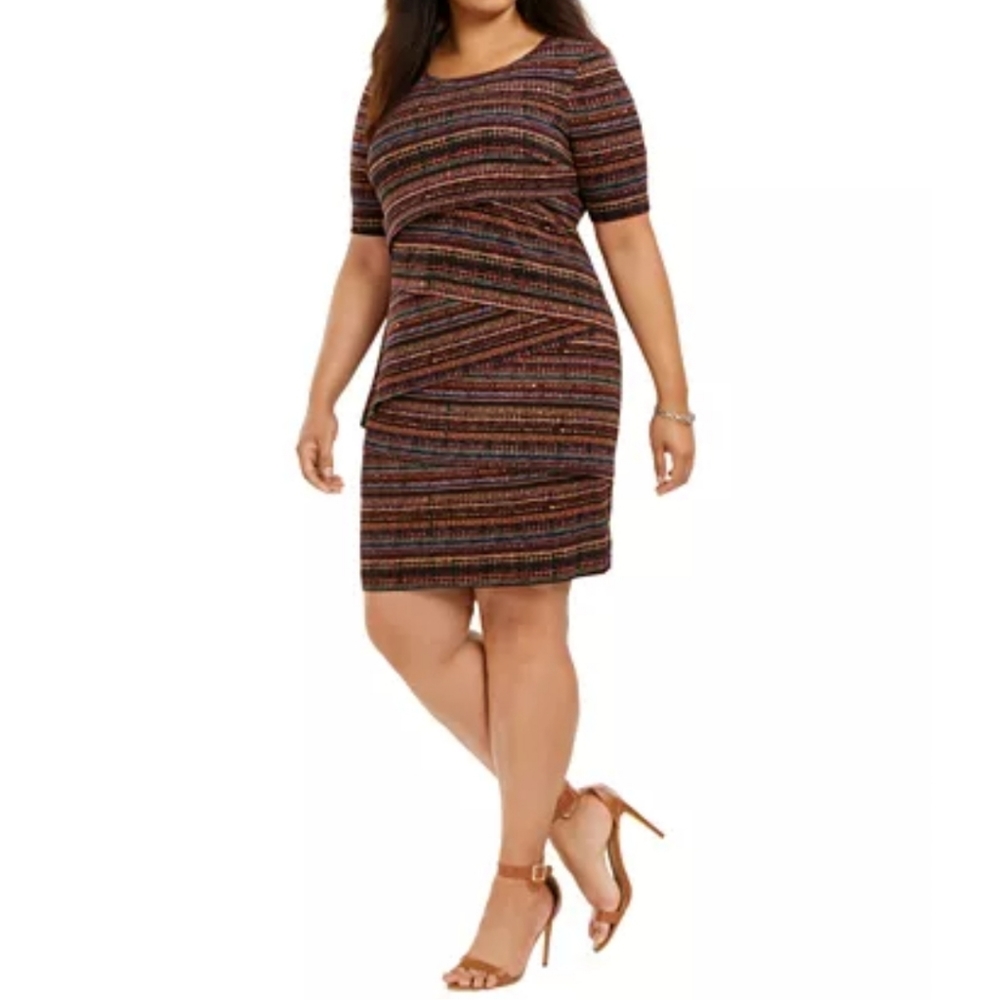 NWOT Printed Tiered Sheath Dress